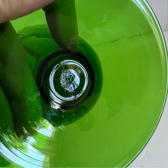 Vintage Hand Blown Green Glass Pitcher 19” - Picture 3 of 15